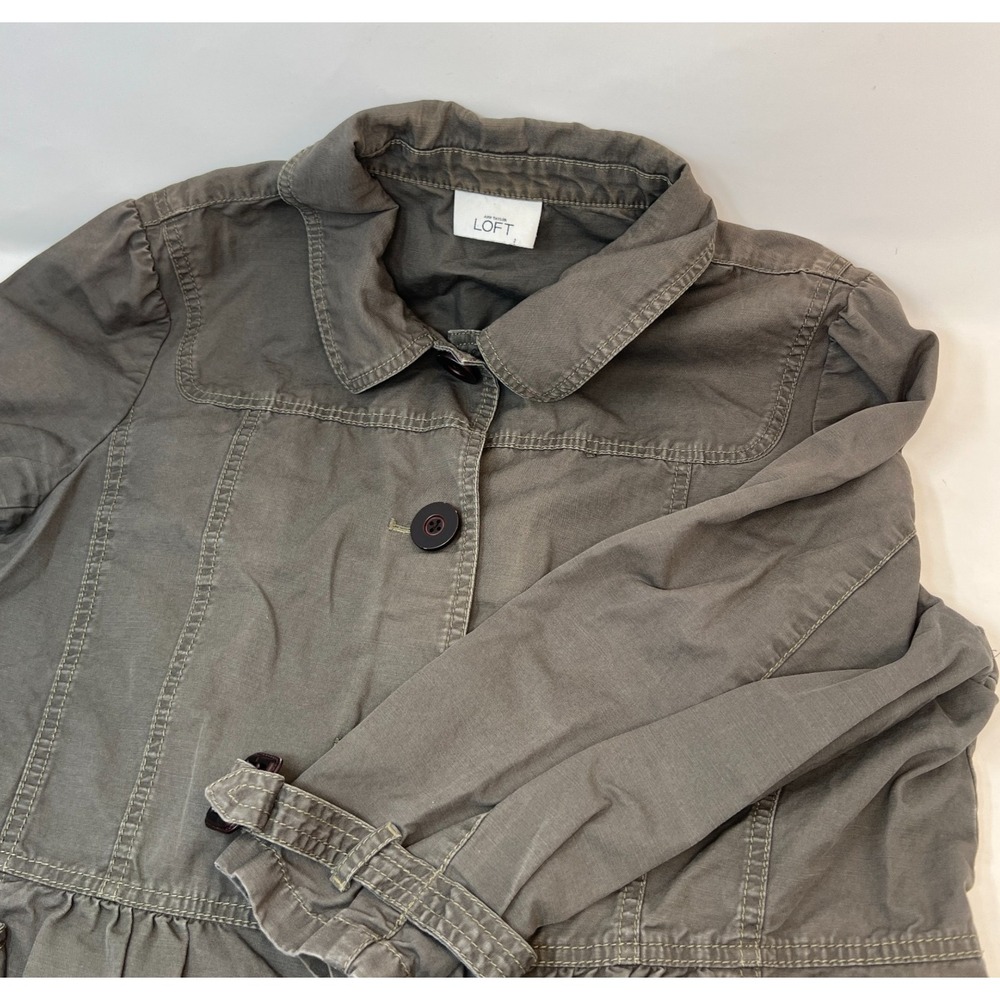 Ann Taylor Loft Jacket Green Cotton Size Missing Size Medium? 232841 ID #8450A
